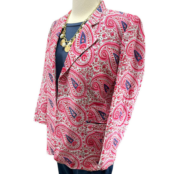Alix of Bohemia NWT Rasha Medium Blazer - Paisley Puff Sleeve Women's Jacket Med - Picture 2 of 12